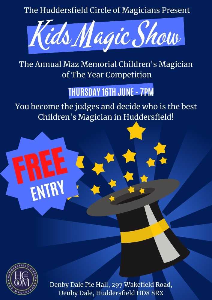 Huddersfield Maz Memorial Magic Show Flyer
