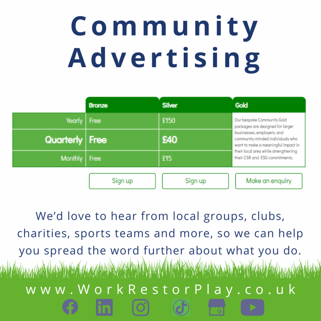 Work Rest or Play Community Advertising packages and prices