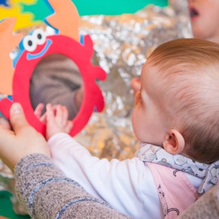 baby and mirror