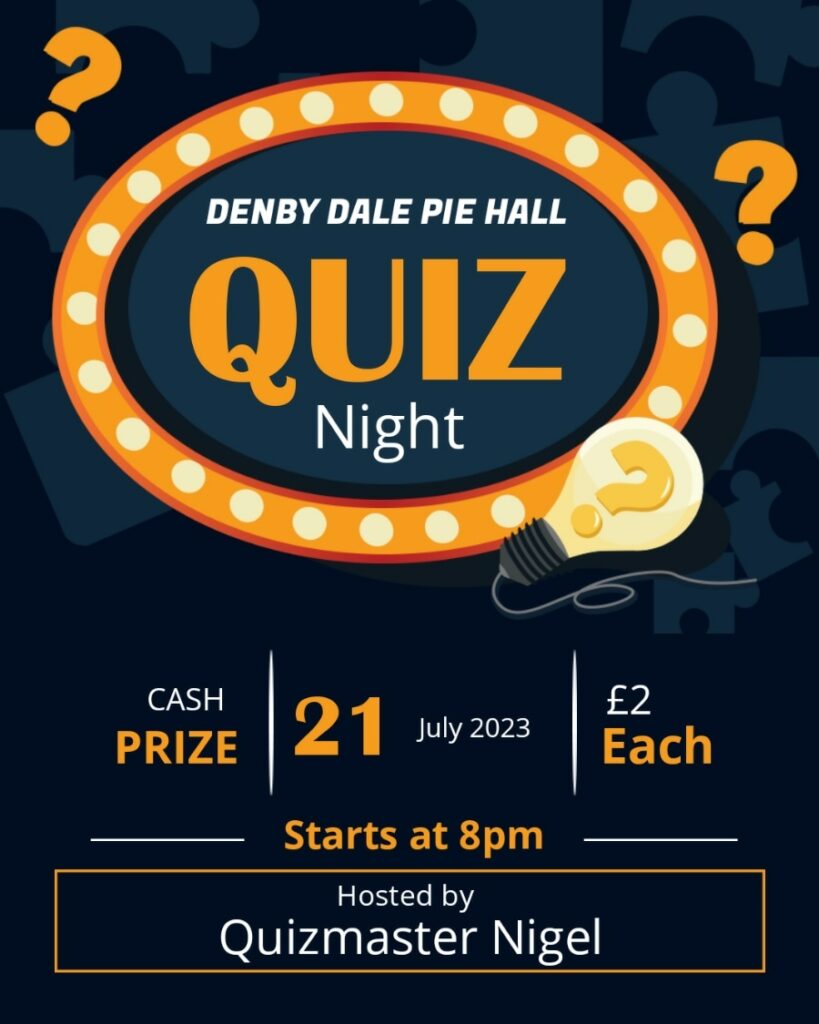 quiz night Denby Dale Pie Hall