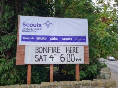 Bonfire at Clayton West Scout Hut