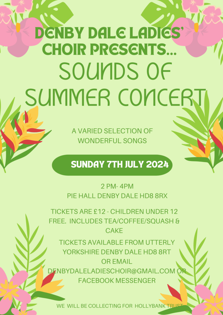 Summer Choir Concert Denby Dale ladies choir Poster