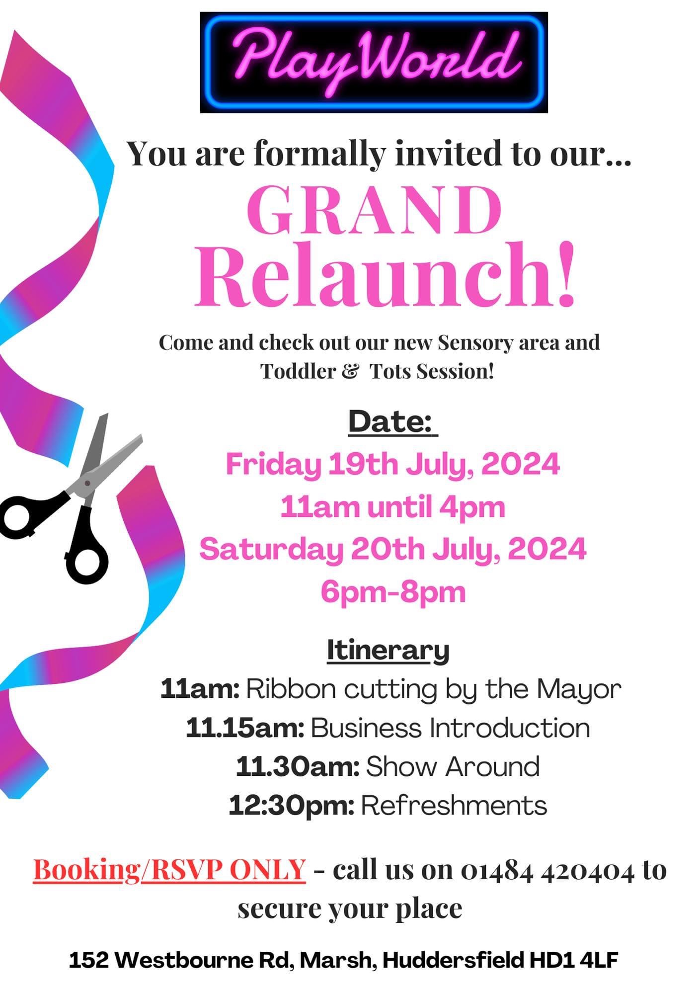 Playworld Re-Launch with newly added soft play area.