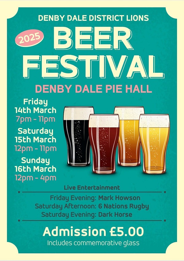 Denby Dale District Lions Beer Festival 2025 poster