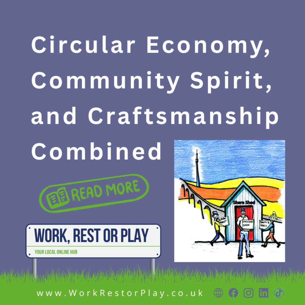 Circular Economy, Community Spirit, and Craftsmanship Combined/ Denby Dale Mens Shed. Share Shed in Scissett