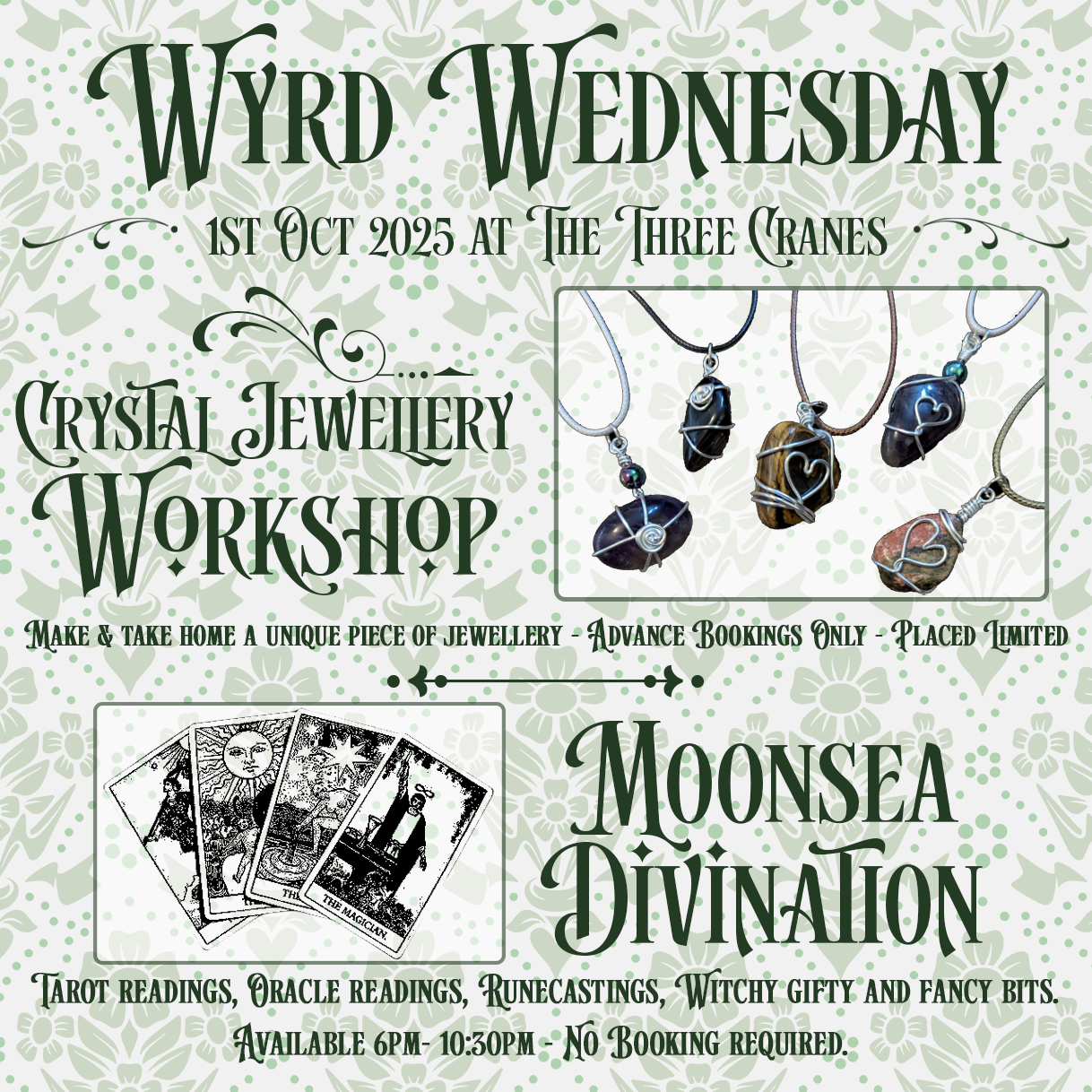 Crystals and Cocktails - Crystal Jewellery Workshop - Wed 1st Oct