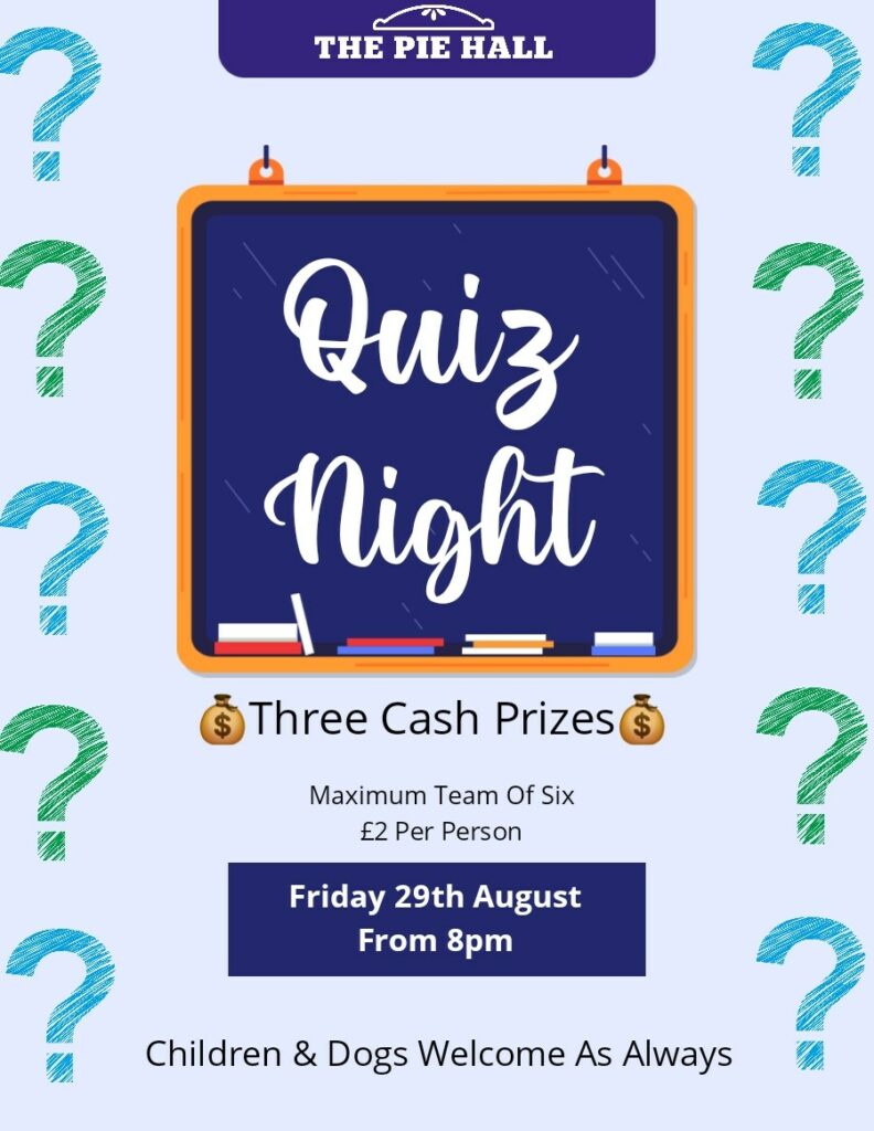 Quiz Night Denby Dale Pie Hall