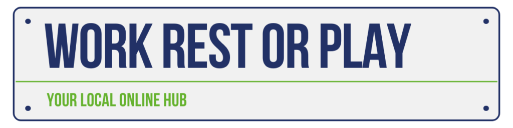 Work Rest or Play Area signpost