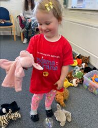 Girl with puppet Pyjama Drama