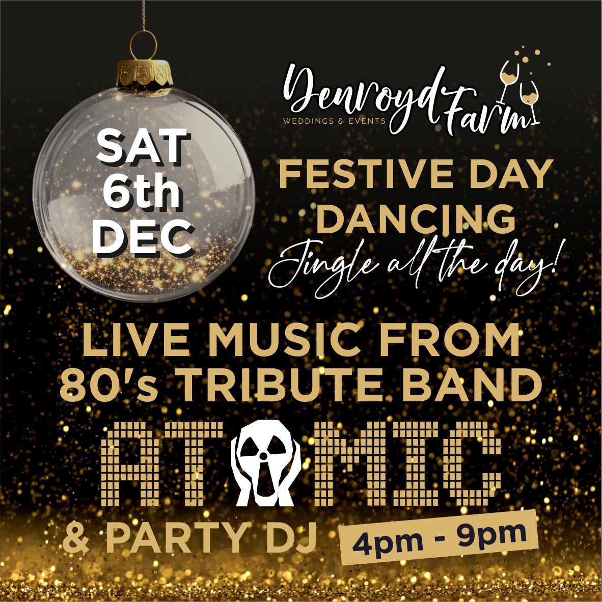 Christmas Party featuring live music from ATOMIC