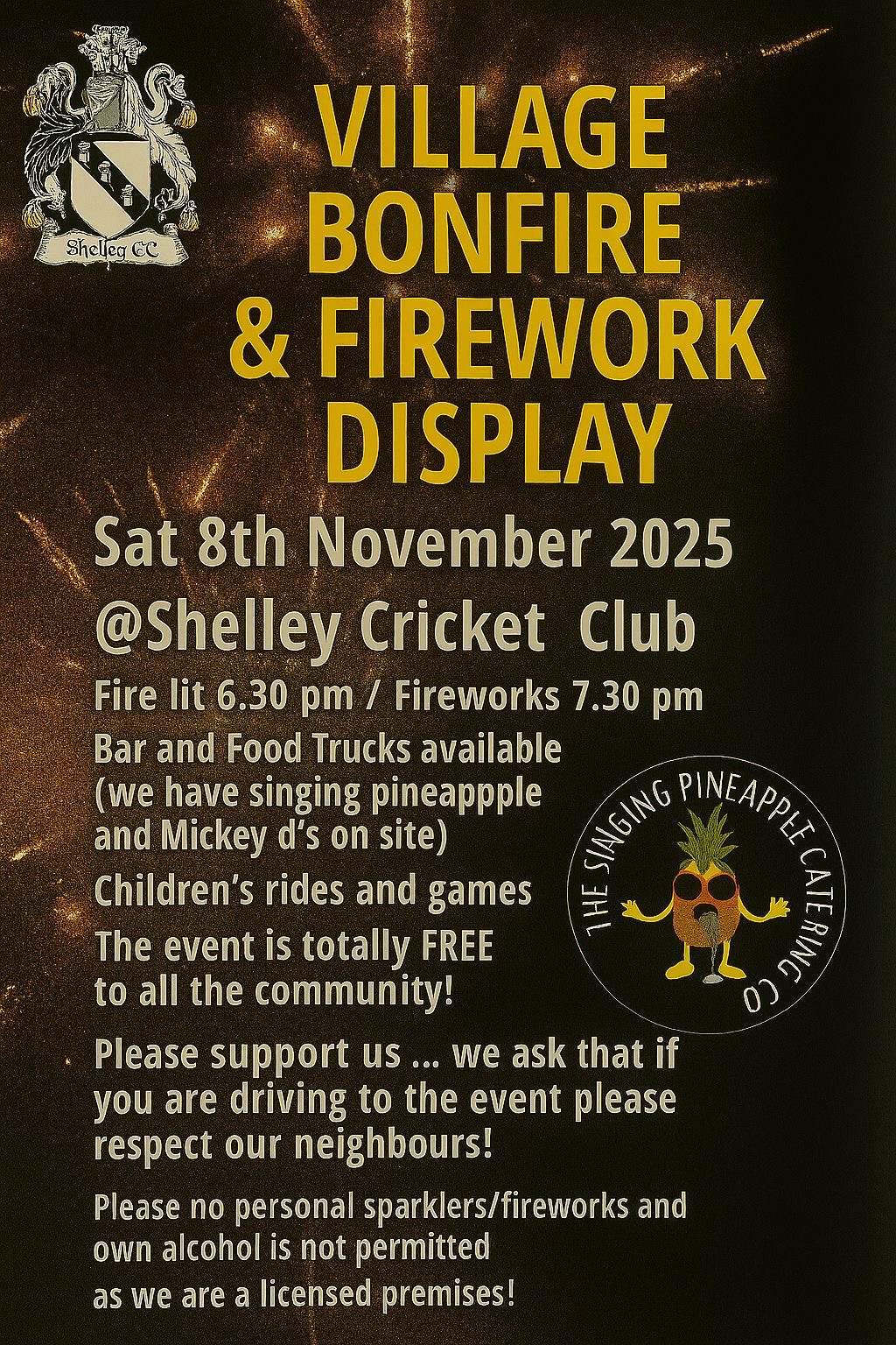 Shelley Cricket Club Bonfire & Firework Display