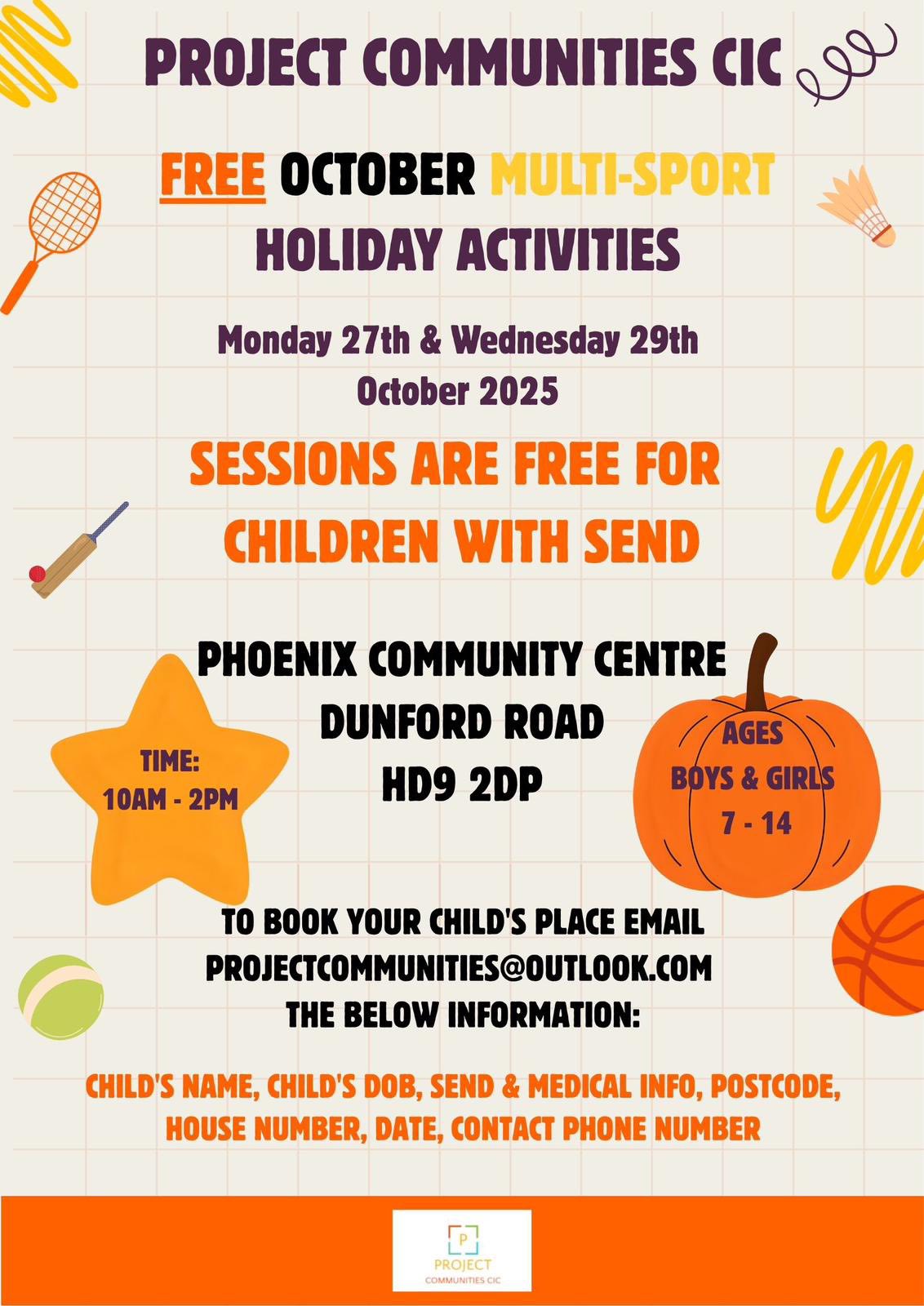 Free October Multi-Sport Holiday Activities