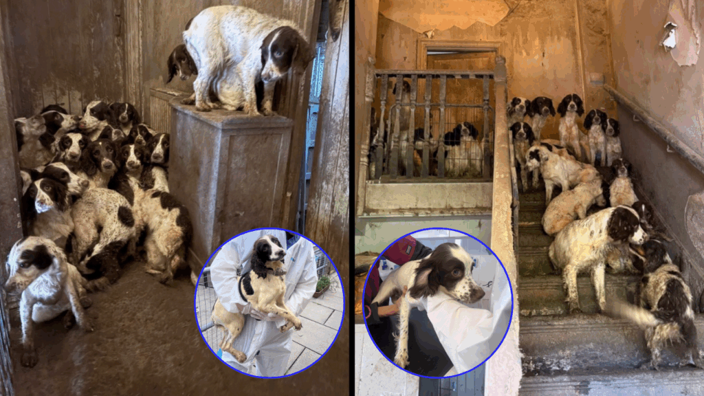 Megan & Katie 2 of 80 spaniels rescued from a house of horror