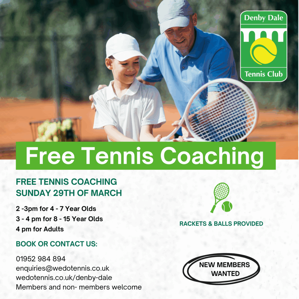 Free Tennis Coaching in Denby Dale March 29th