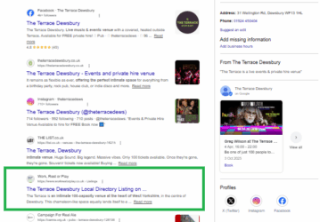 The Terrace Dewsbury listing in search results