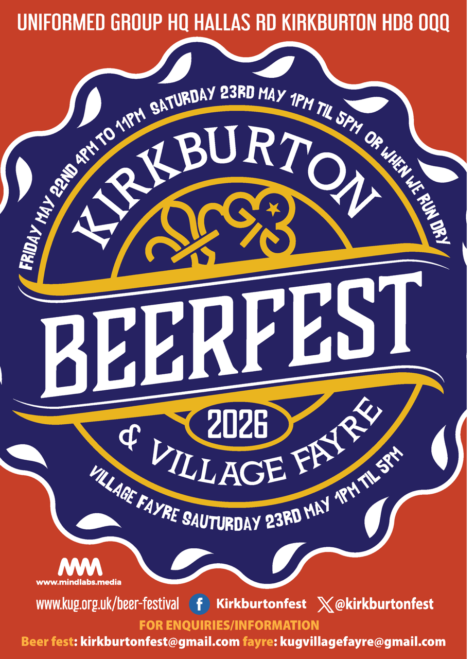 Kirkburton Beer Festival -Saturday Fayre, Live Music, Food, Raffle
