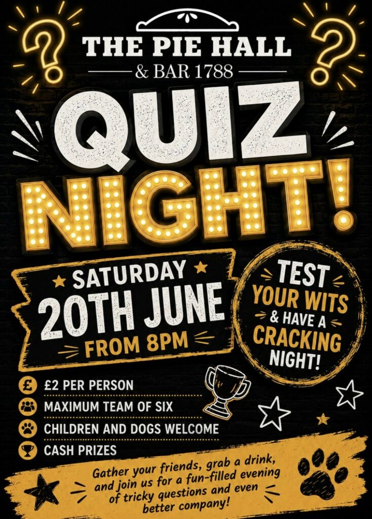 Denby Dale Pie Hall Quiz Night June 2026