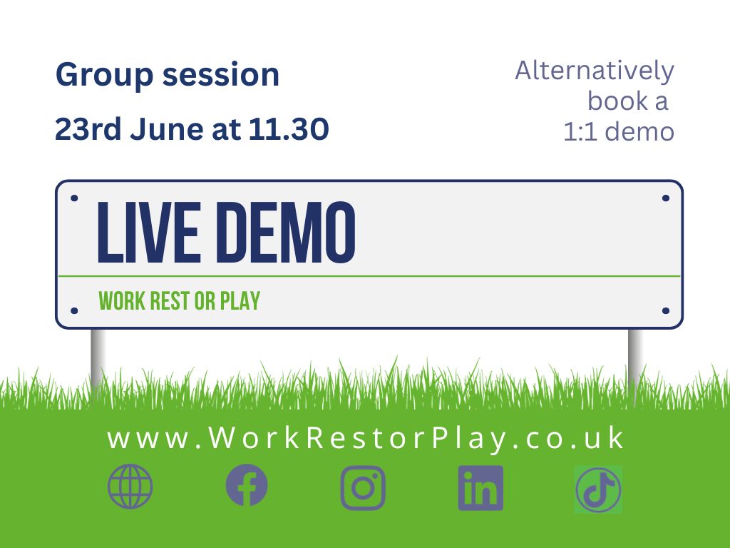 Live Demo www.WorkRestorPlay.co.uk