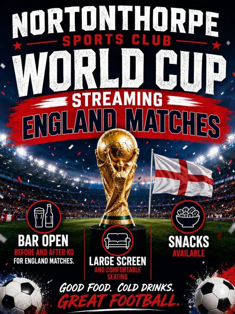 Nortonthorpe Sports Club World Cup England Matches