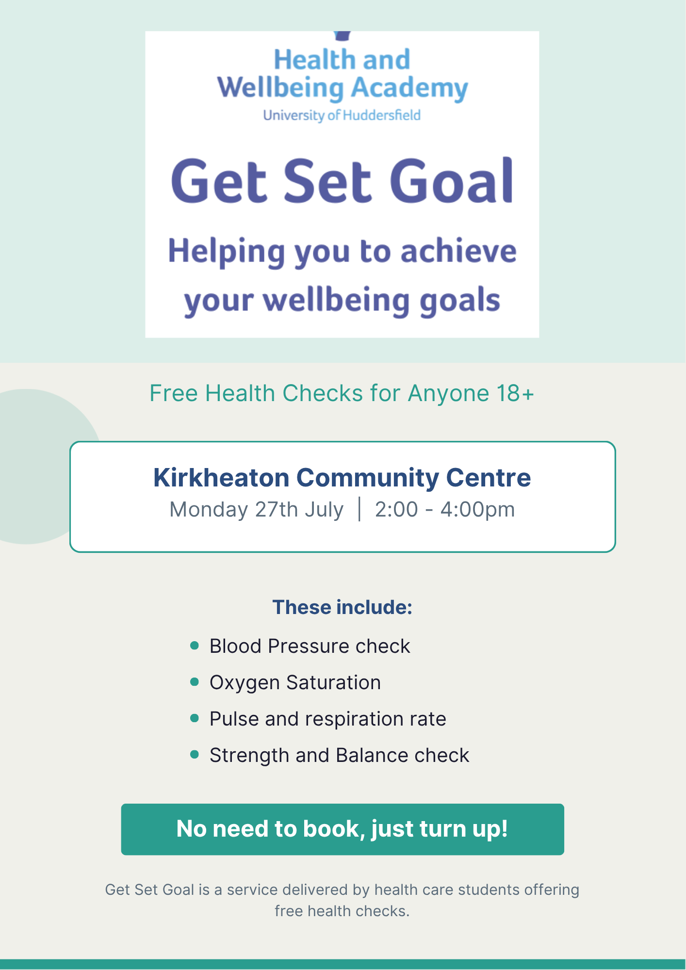 Get Set Goal - FREE health checks