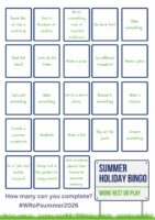 Work Rest or Play School Holiday Bingo